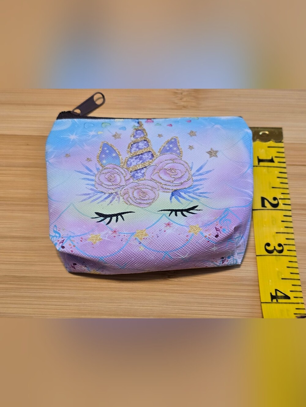 🦄Set of 2 Pastel Unicorn and Mermaid Mini Coin Purses Zipper Pouches Brand New - Picture 3 of 4